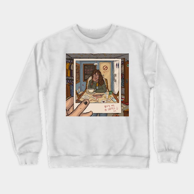 buy me a coffee ;) Crewneck Sweatshirt by barth desenha